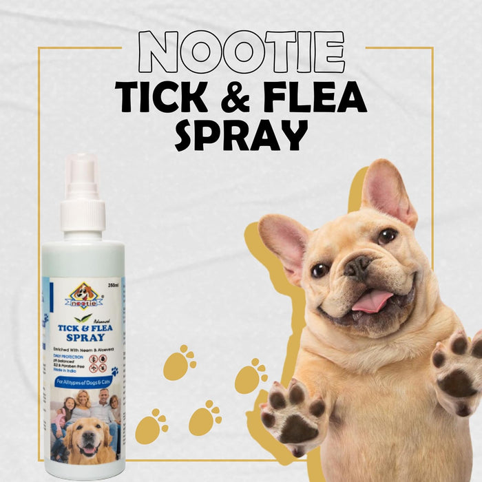 Nootie Fast & Effective Spray for Fleas, Tick, Chewing Lice for Dogs and Cats - Helps to Treat & Prevent All Life Stages of Dogs and Cats, Gentle on Skin, ensures Healthy Coat in Dogs & Cats (250ml)