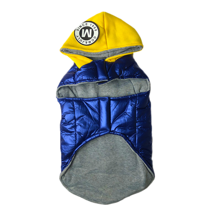 Nootie Blue Jacket with Yellow Hoodie for Dogs
