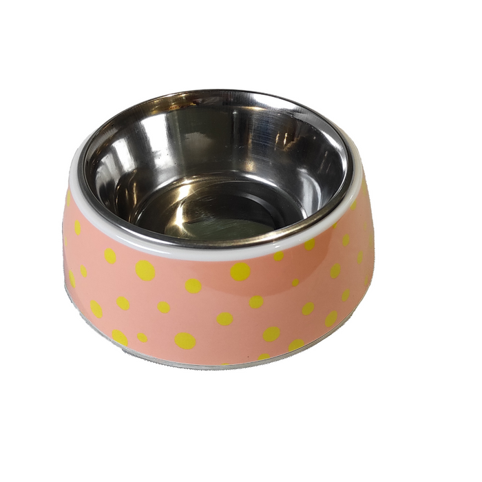 Nootie Stainless Steel Polka Dots Printed Non Skid Bowl For Dog/Cat