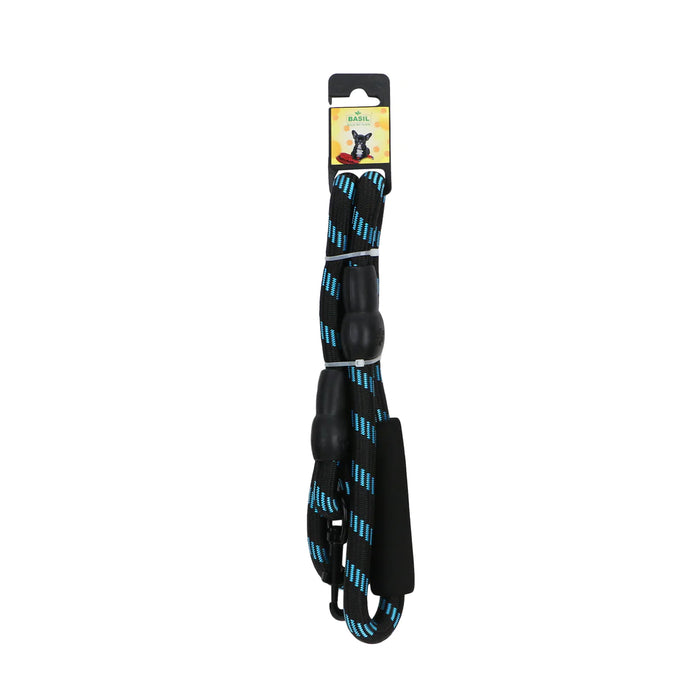 BASIL Rope Leash for Dogs & Puppies, 4 Feet (Black & Blue)