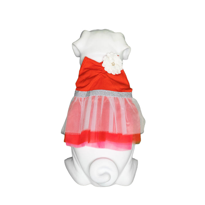 Nootie Red Dog Frock With Detachable Flower