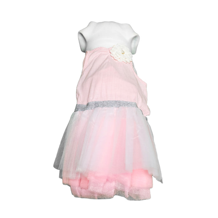Nootie Baby Pink Dog Frock With Detachable Flower