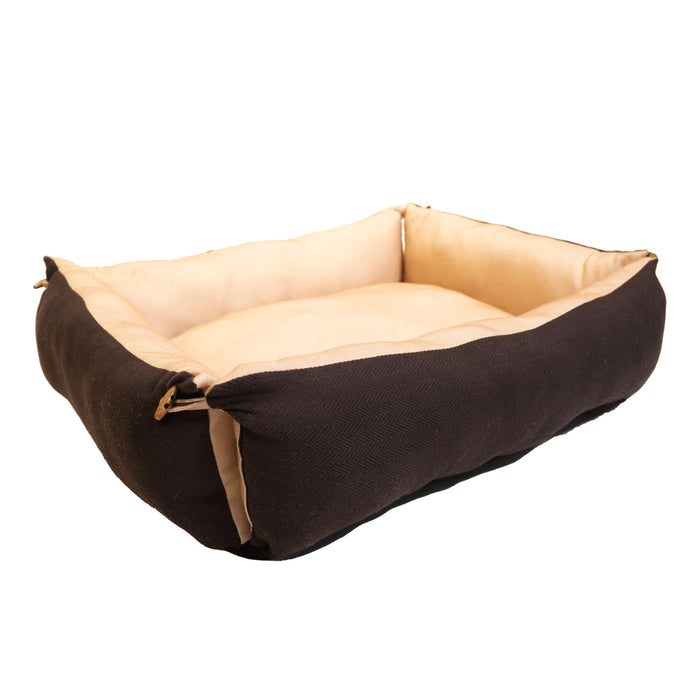 Nootie CozyBuddy Versatile Bed for Dogs  Convertible Longer Mattress - Brown & Light Brown Color