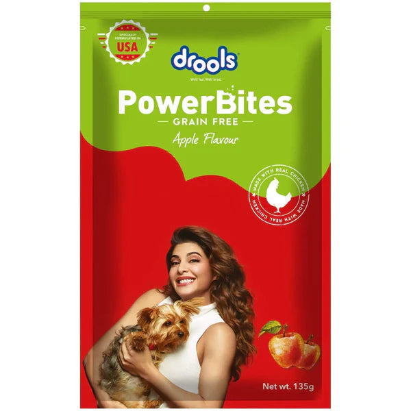 Drools Power Bites Apple Flavour Dog Treats 135 Gm Pack of 2
