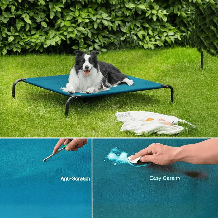 Nootie Elevated Dog Bed – Breathable Teslin Mesh, 9” Off The Ground for Optimal Airflow, Colors: Assorted, Medium -33x30x9 Inches