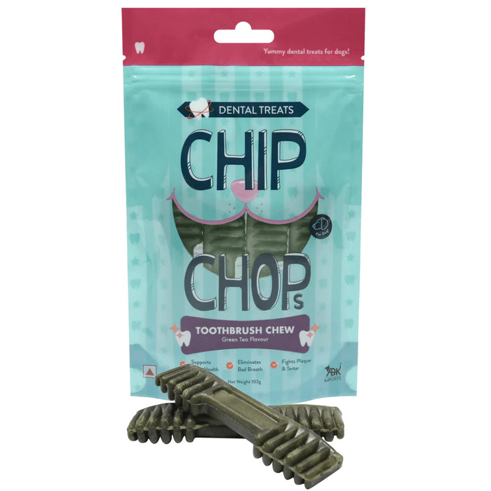 Chip Chops Toothbrush Chew Green Tea Flavor, 102g  NEW