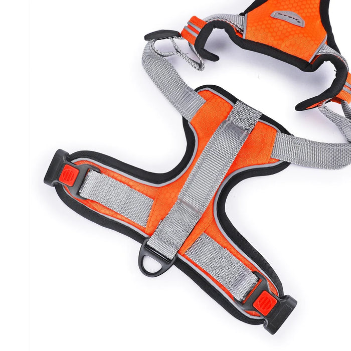 BASIL Dog Handle Harness No-Pull Adjustable Vest Harness, Reflective Orange
