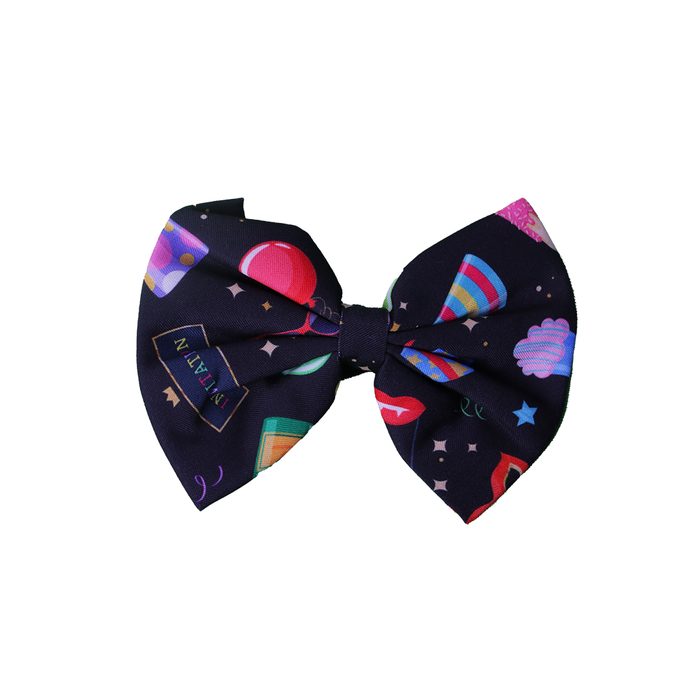 Nootie Fancy Black Printed Candy Collar Bow Tie