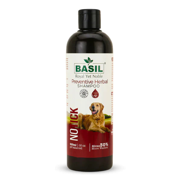 BASIL No Tick Preventive Herbal Shampoo for Dogs and Puppies The