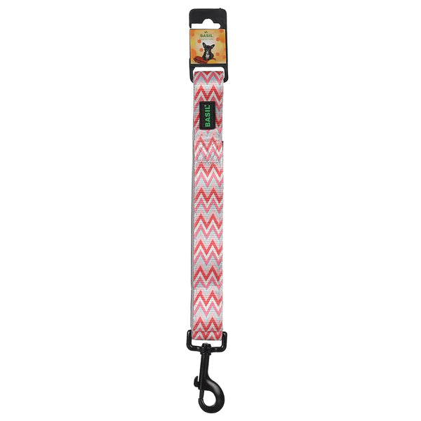 BASIL Zig-Zag Padded Leash for Dogs & Puppies(Red)