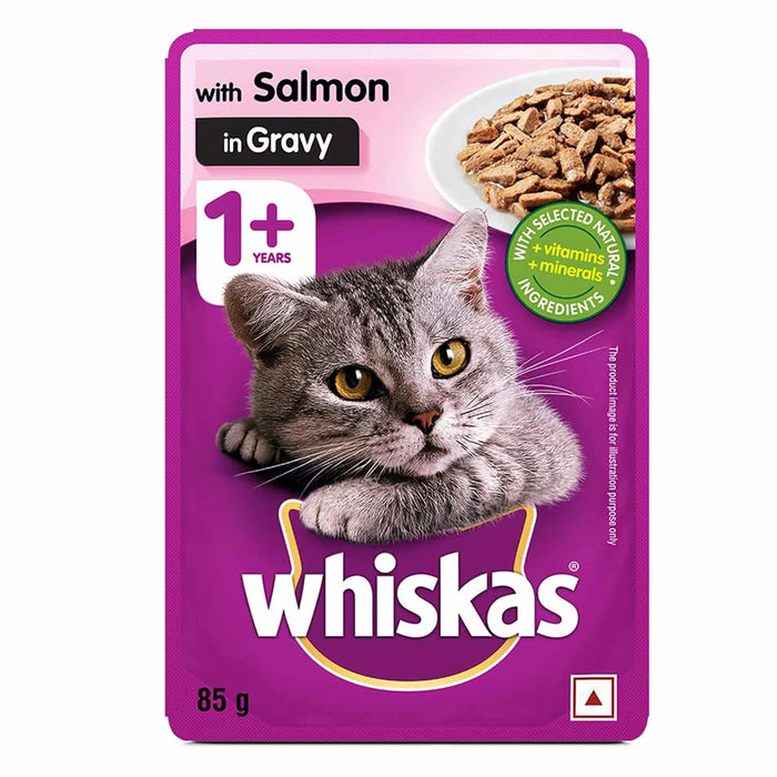 WHISKAS ADULT SALMON IN GRAVY 85GM