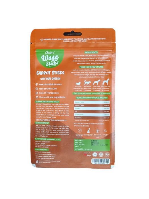 WAGG STICKS CARROT 70GM(Pack of 2)