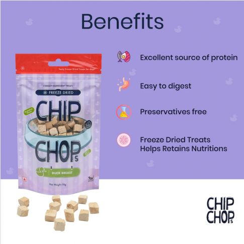 Chip Chops Freeze Dried Duck Breast, 35g   NEW