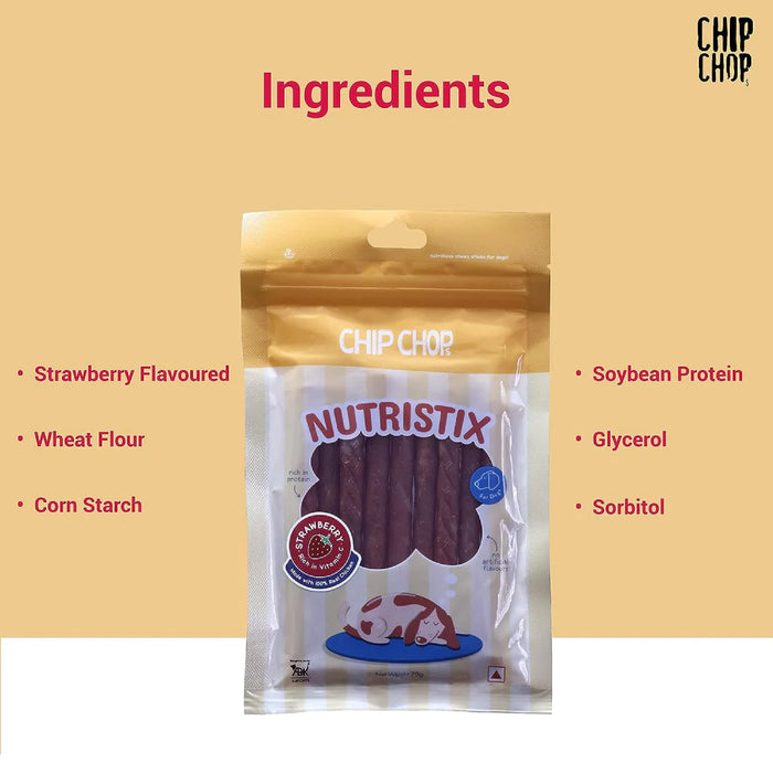 Chip Chops Nutristix Strawberry Flavour, 70g    NEW