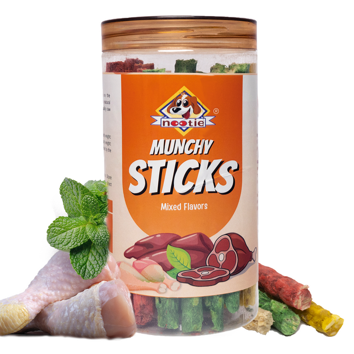 Nootie Mixed Flavor Munchy Sticks For Dogs l All Life Stages & All Breeds-Dog Treats (Natural) 500GMS