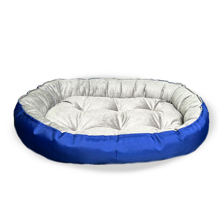 Nootie Velvet Royal Blue & Grey Bed for Dogs & Cat