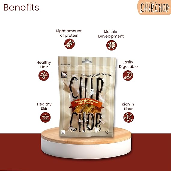 Chip Chops Sweet Potato Chicken Dog Treats(70gms)-Pack of 2