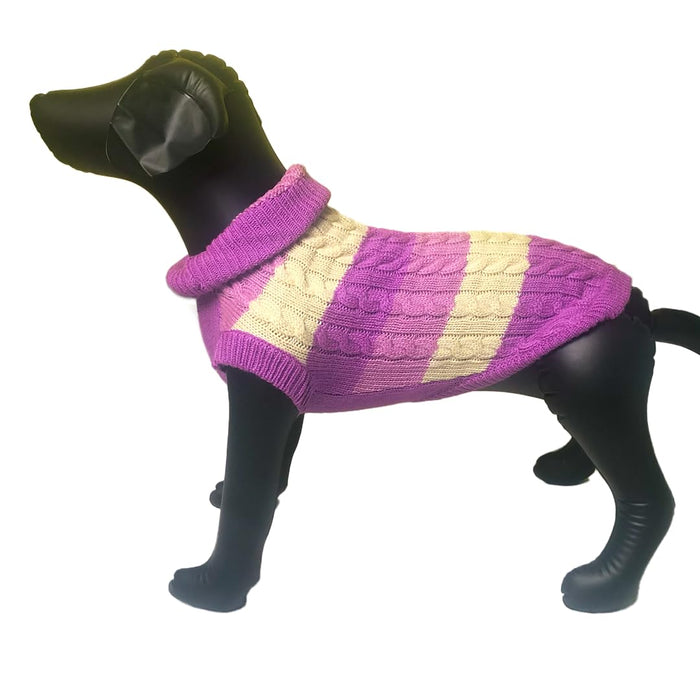Nootie Dog Soft Sweater Puppy Clothes Doggie Shirt Winter Outfits Sweatshirt for Dog-Cream & Voilet