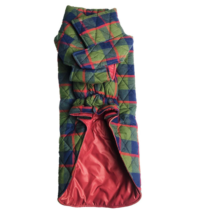 Nootie Army-Green & Red Strips Jacket for Dogs