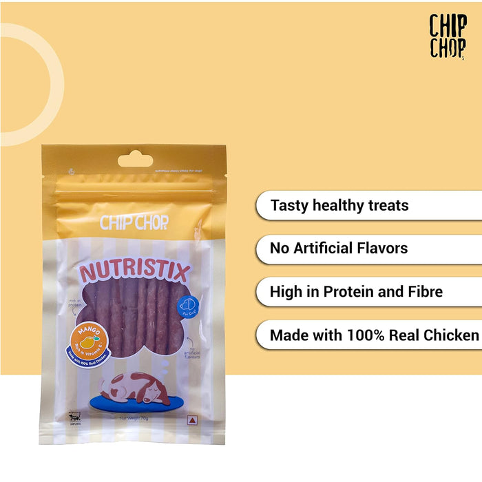 Chip Chops Mango Nutristix Dog Treats(70gms)-Pack of 2