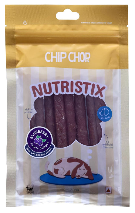 Chip Chops Blueberry Nutristix Dog Treats(70gms)-Pack of 2