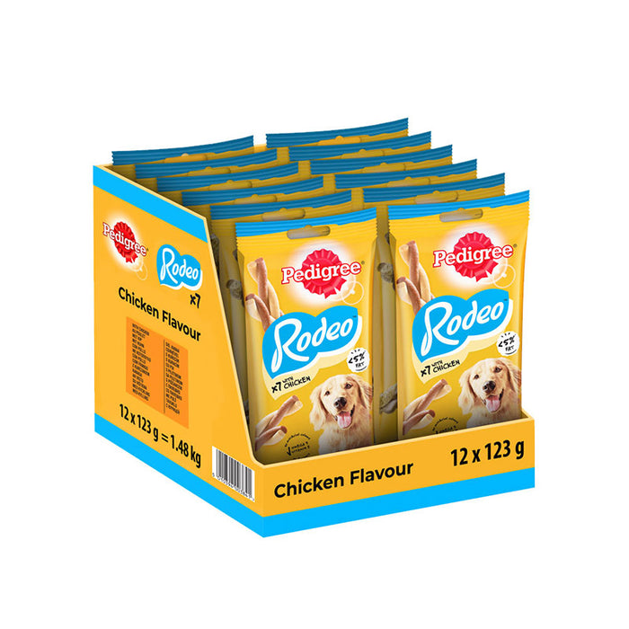 Pedigree Rodeo Adult Dog Treat, Chicken - 123 g Pack (7 Treats) (Pack of 12)