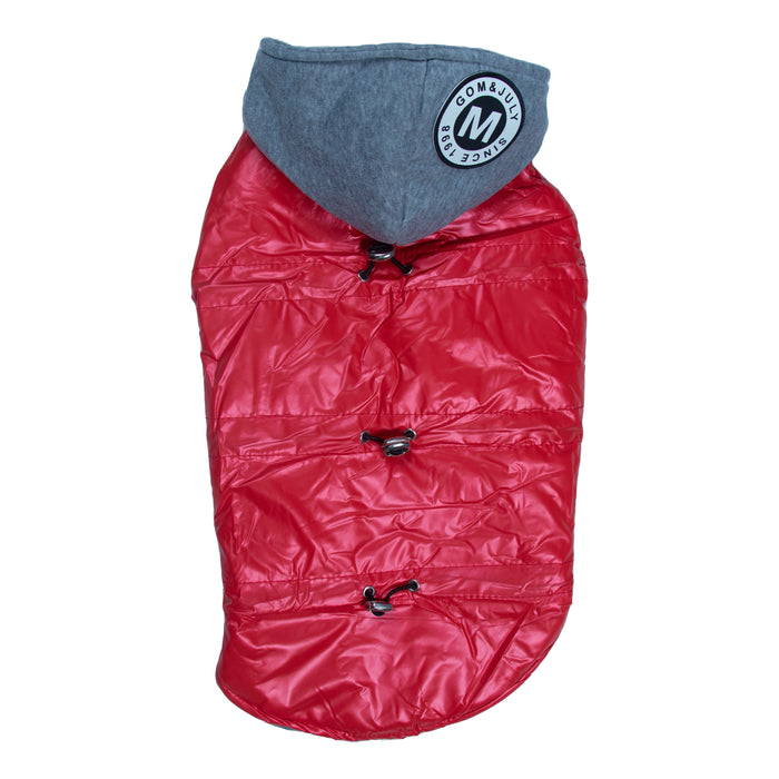 Nootie Red Jacket with Grey Hoodie for Dogs
