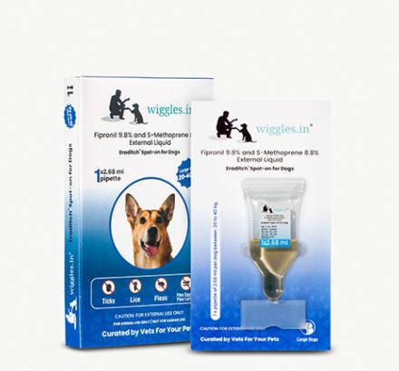 Eraditch Spot On For Tick & Flea 3 Month Protection Pack for Large Dogs  from 20 Kg to 40 Kg