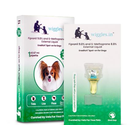 Eraditch Spot On For Tick & Flea 3 Month Protection Pack for Small Dogs Upto 10 Kg