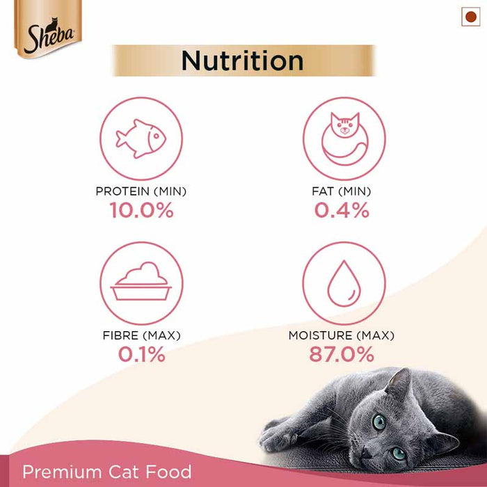 Sheba Premium Wet Cat Food Food, Fish Mix (Skipjack & Salmon), 12 Pouches (12 x 35g)