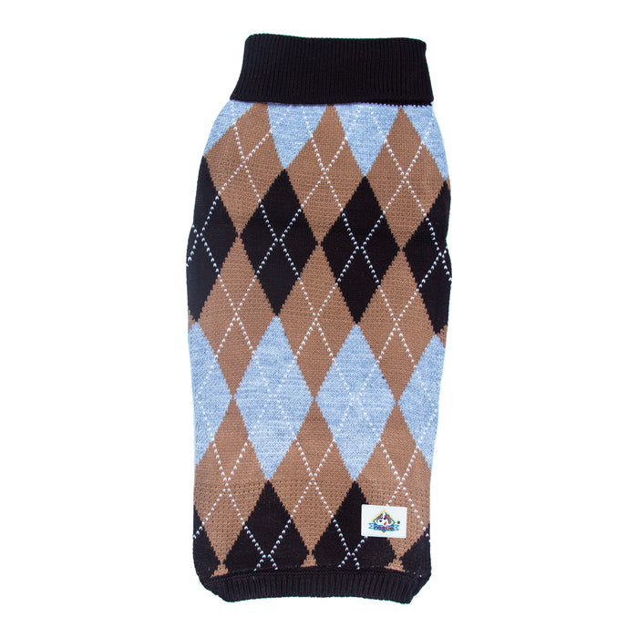 Nootie Brown-Grey Check Sweater for Dogs