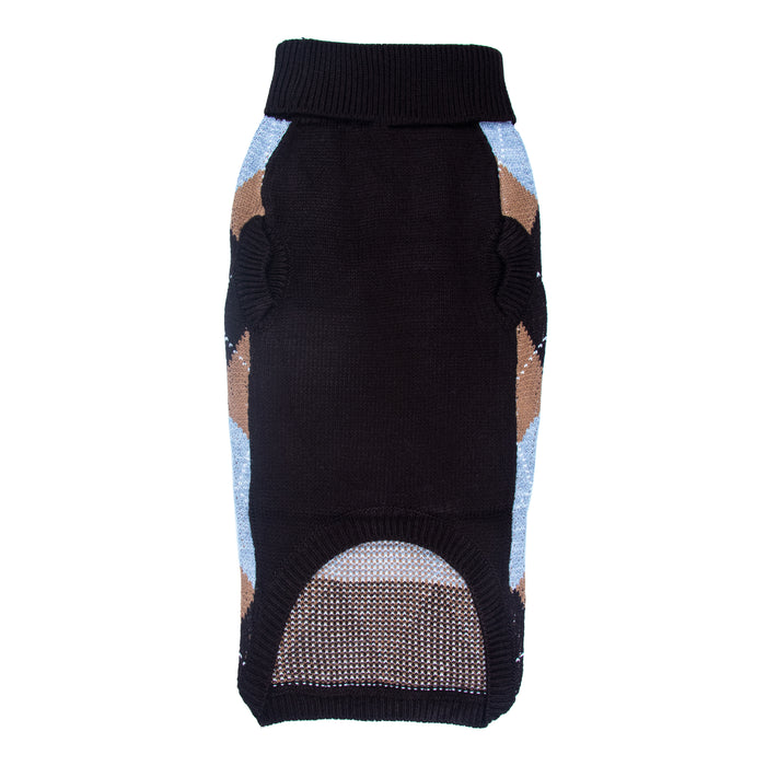 Nootie Brown-Grey Check Sweater for Dogs