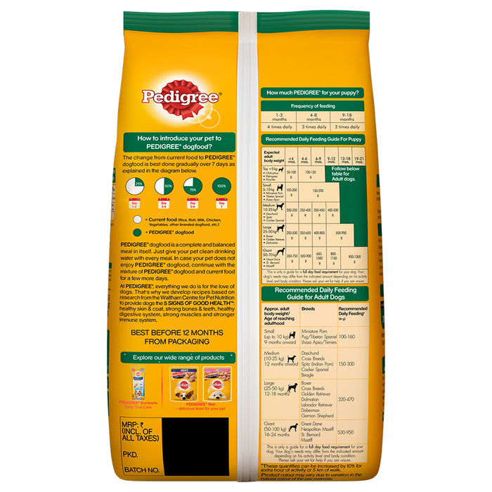 Pedigree Complete & Balanced Food for Puppy & Adult Dogs, 100% Vegetarian, 2.8  Kg