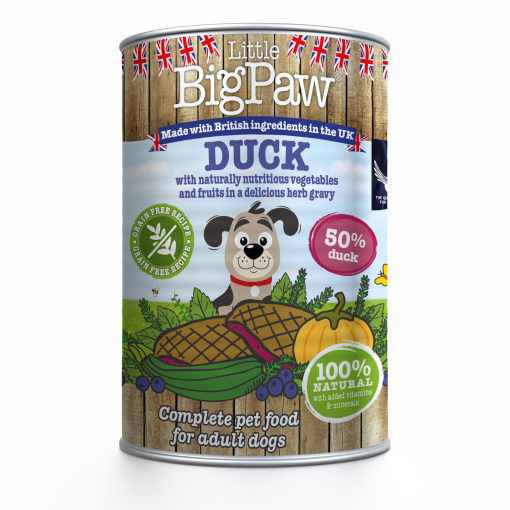 Little Big Paw Duck,Bluberries,Courgette,Pumpkin & Herbs Pack of 12 units of 390 Grams each