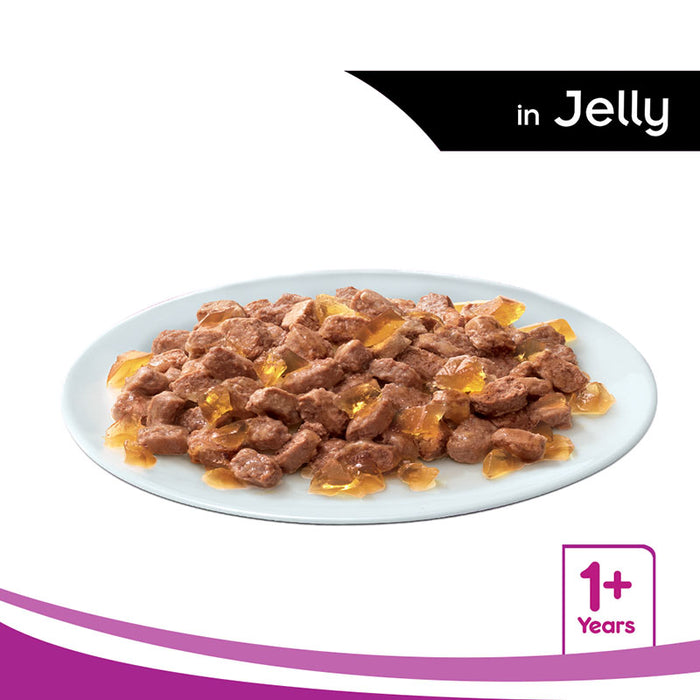 Whiskas Wet Cat Food for Adult Cats (1+Years), Tuna in Jelly Flavour, 12 Pouches (12 x 85g)
