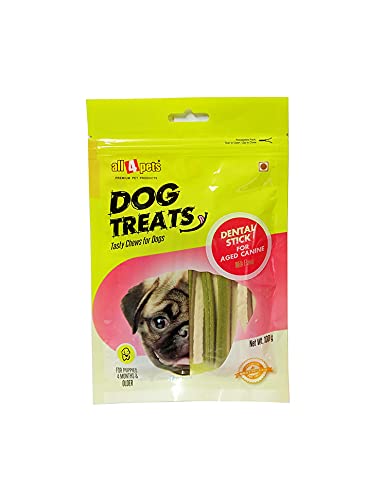 Nootie - All4pets Dental Stick for Aged Canine – Milk Flavour -100g (for Puppies 4 Months & Older) (Pack of 5)