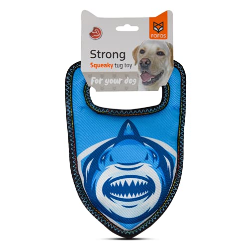 Products Barkbutler x Fofos Tough Toys - Strong Shark Stuffed Soft Squeaky Plush Dog Toy, Blue 