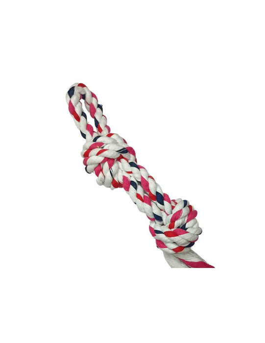 Nootie Cotton Rope Dog Chew Toy, Thick Chew Knots, Extra Durable – Washable (Color May Vary) (2 Knot Double Rope)