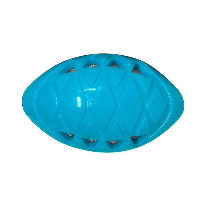 Barkbutler x Fofos Crunch Football S, Blue | for X-Small - Small Dogs (0 - 10kg) |Krinkle Paper + Squeaker Inside| Soft + Bumpy Texture for Teething