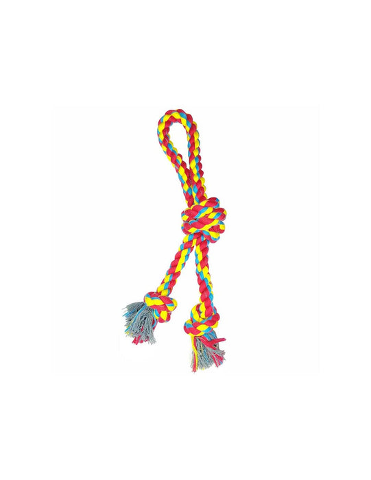 Nootie Cotton Rope Dog Chew Toy, Thick Chew Knots, Extra Durable – Washable (Color May Vary) (3 Knot Double Rope)