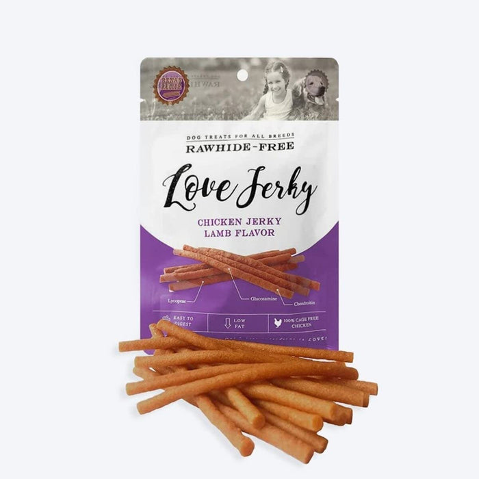 Rena's Love Jerky Lamb Treats for Dogs Suitable for All Life Stages – 120 gm (Pack of 3)