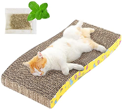 Nootie Curved Cat Cardboard Scratcher with Catnip