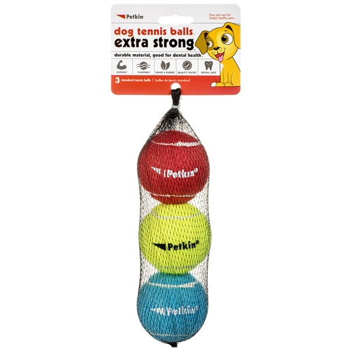 PETKIN 3 DOG TENNIS BALLS
