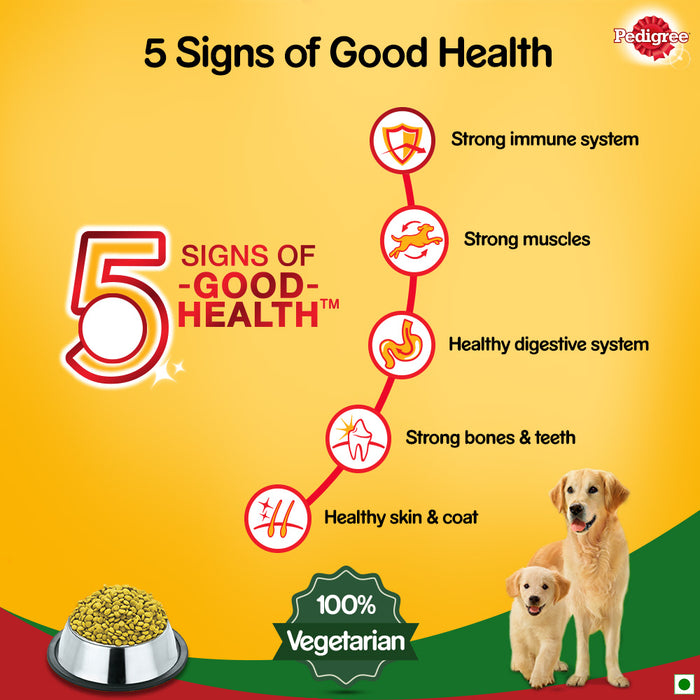 Pedigree Complete & Balanced Food for Puppy & Adult Dogs, 100% Vegetarian, 2.8  Kg