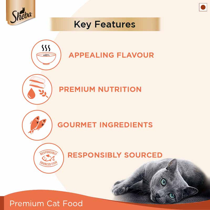 Sheba Premium Wet Cat Food Food, Fish with Sasami, 35g Pouch