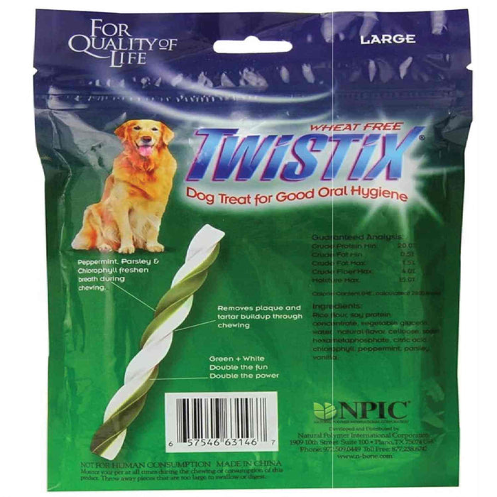 Twistix Large Dental Chews Dog Treat Vanilla Mint 156 Gms
