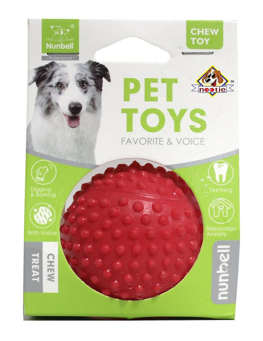 Nootie x Nunbell Spike Bounce Ball | Lightweight+ High Bounce + Easy to Clean |Gentle on Teeth+ Gums | Floats in Water | Head Tilting Squeak Dogs