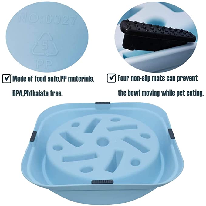 Nootie Dog Slow Feeder Bowl, with Anti-Skid Rubber Grips