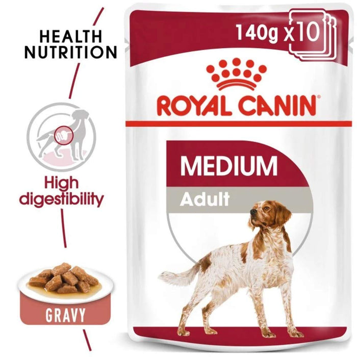 Royal Canin Medium Adult Dog Food, Gravy (Packof10)