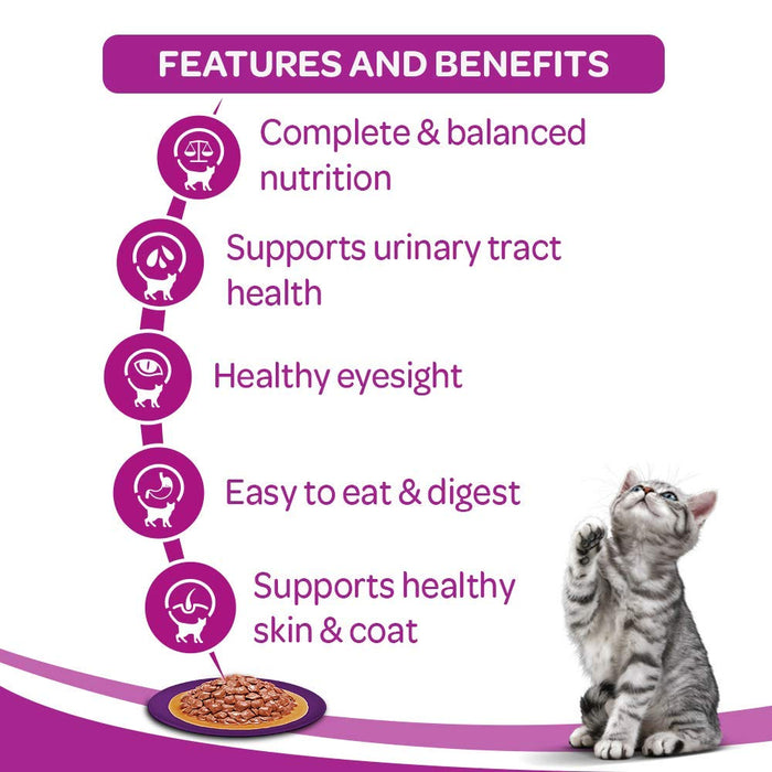 Whiskas Adult (+1 year) Wet Cat Food, Tuna in Jelly, 12 Pouches (12 x 85g)